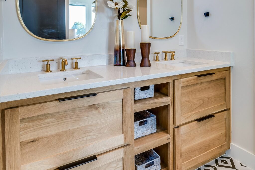 natural wood vanity